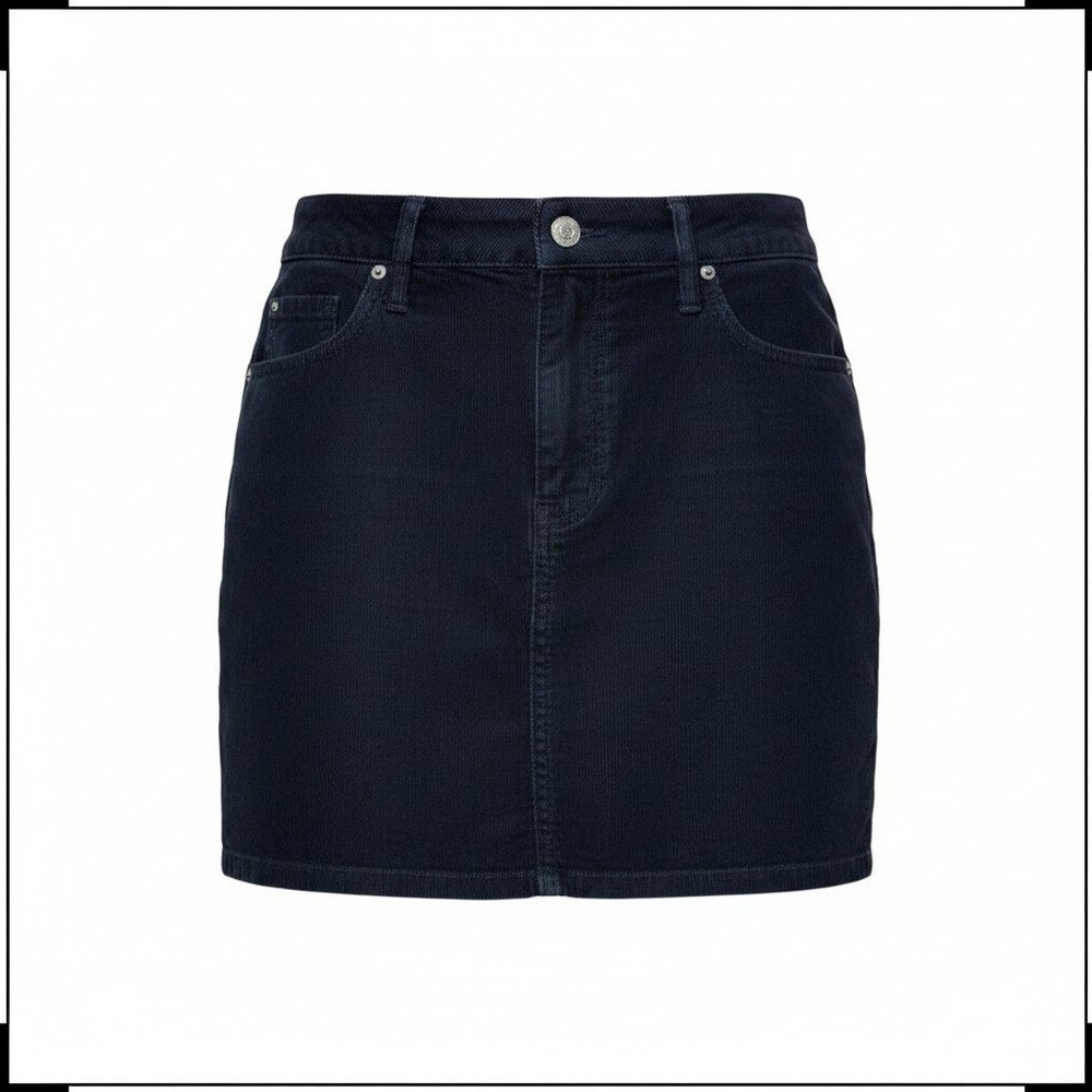 Old Navy Corduroy Mini Skirt Women 10 Blue Dark Wash Pockets Casual Fall Preppy